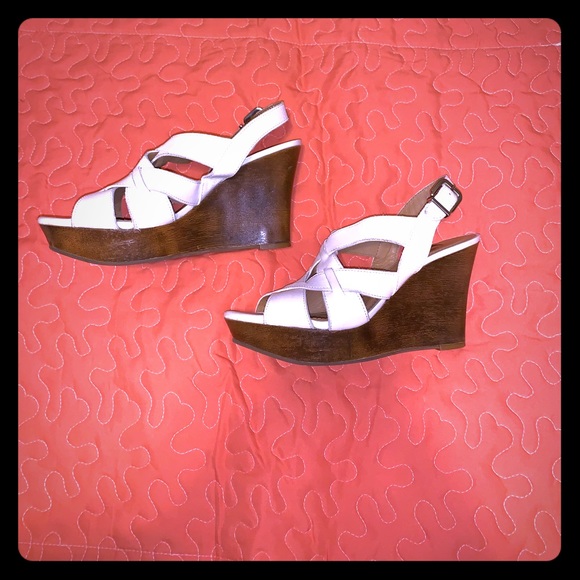 off white wedge sandals